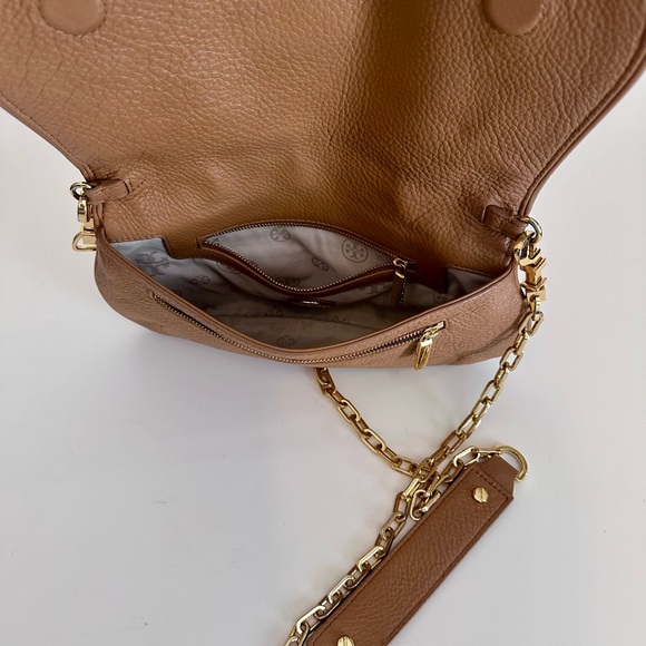 Brown Leather Chain 3-Way Bag By Tory Burch Excellent Condition - Picture 7 of 8